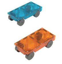 9 Magna-Tiles Car Pieces Used, 3 Red, 2 Green...