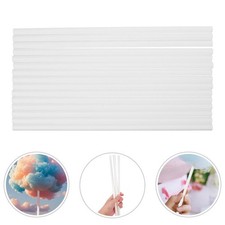  50pcs Cotton Candy Cones: Cotton Candy Sticks - White Paper Straws Cones For