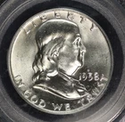 Franklin Silver Half Dollar 1958 D. PCGS MS-65 FBL Blast White Lot 9064-579-7964