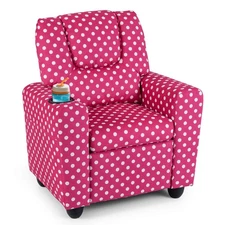 Kids Recliner with Cup Holder w/Adjustable Backrest & Footrest for Boys & Girls