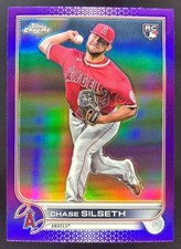 2022 Topps Chrome Update Chase Silseth Purple Refractor #USC127 RC Angels