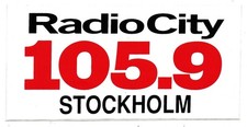 QSL Old Sticker Radio City 105.9 Stoccolma Svezia stazione locale inutilizzato DX SWL