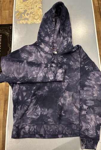 Champion Reverse Weave Men's Gray Tie-Dye Pullover Hoodie w/ Pockets L