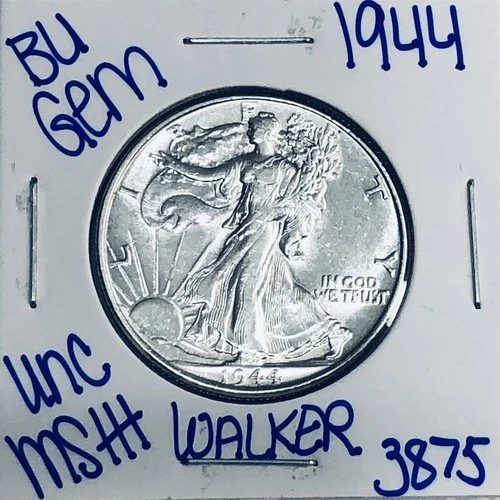 1944 BU UNCIRCULATED WALKING LIBERTY SILVER HALF DOLLAR AUTHENTIC U.S. MINT 3875
