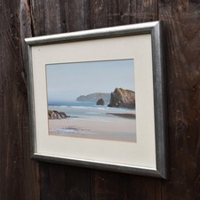 Antique Reginald Daniel Sherrin Bude Cornwall Seacape Watercolour Painting