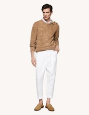 Dondup Uomo Pantalone gamba ampia Bianco Taglia 34-36