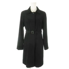 MK MICHEL KLEIN Long Black Peach Skin Collar Coat Size 38 Near Unused