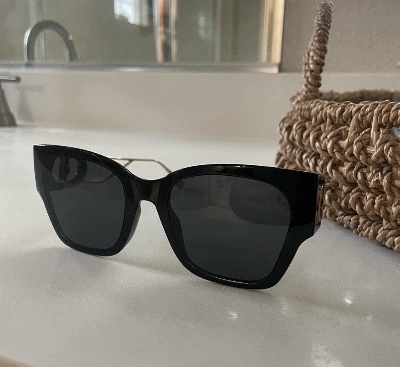AUTHENTIC Dior Black Oversized Square Women's Sun… - image 1