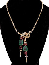 Rare Vintage Trifari Moghul Jewels of India Necklace by Alfred Phillipe ~ 1940s