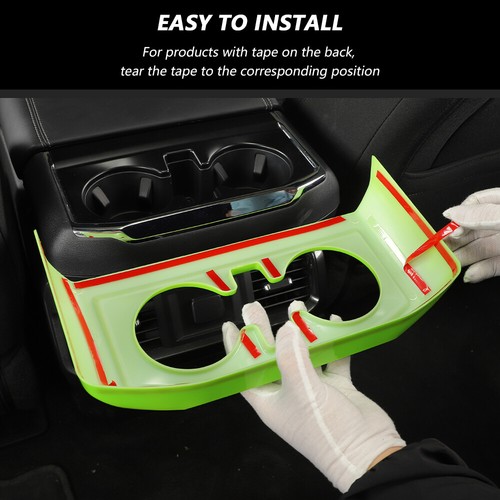 Cubierta decorativa de panel portavasos consola trasera verde claro para Ford F150 2021+ - Imagen 6 de 9