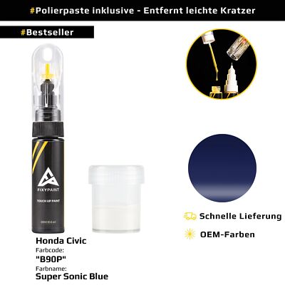 Touch Up Paint Pen For Honda Civic Code: B90P Super Sonic Blue