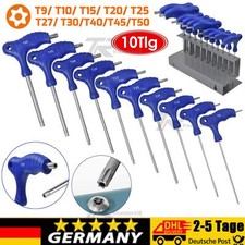 10tlg TORX Schraubendreher Satz Schraubenzieher T-Griff Torxschl&uuml;ssel mit Halter