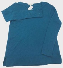  235 Neiman Marcus Women's Blue Long Sleeve Scoop Neck Pullover Sweater Size S