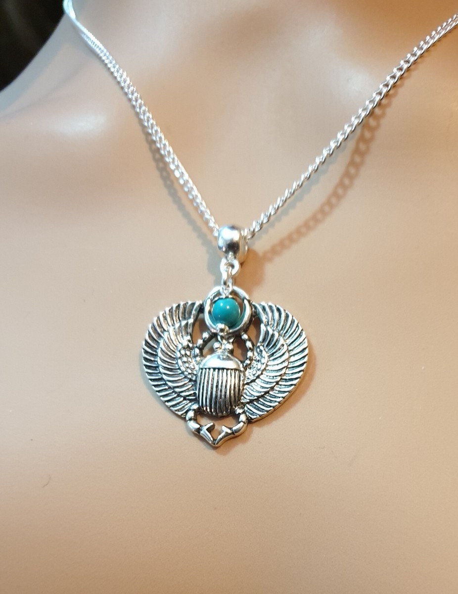 Scarab Beetle Amulet Pendant Egyptian Kephra Pagan Wicca Jewellery