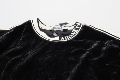 DOLCE & GABBANA Sweater Black Velvet Crewneck Pullover IT40 / US8 / M - Picture 5 of 8