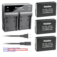 Kastar Battery Dual Rapid Charger for Canon LP-E17 LC-E17 Canon EOS 750D Camera