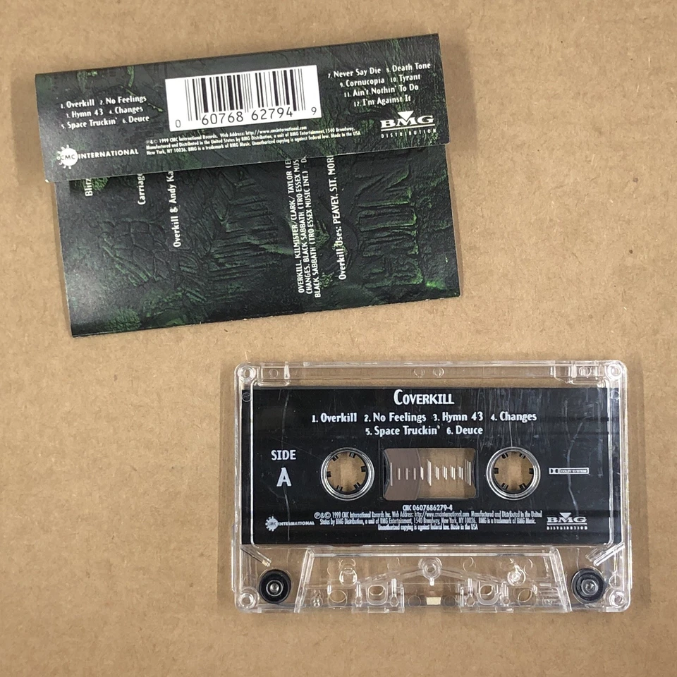 OVERKILL Cassette Tape 90s Metal Thrash COVERKILL METALLICA SABBATH RARE FIND! - Image 3 of 4