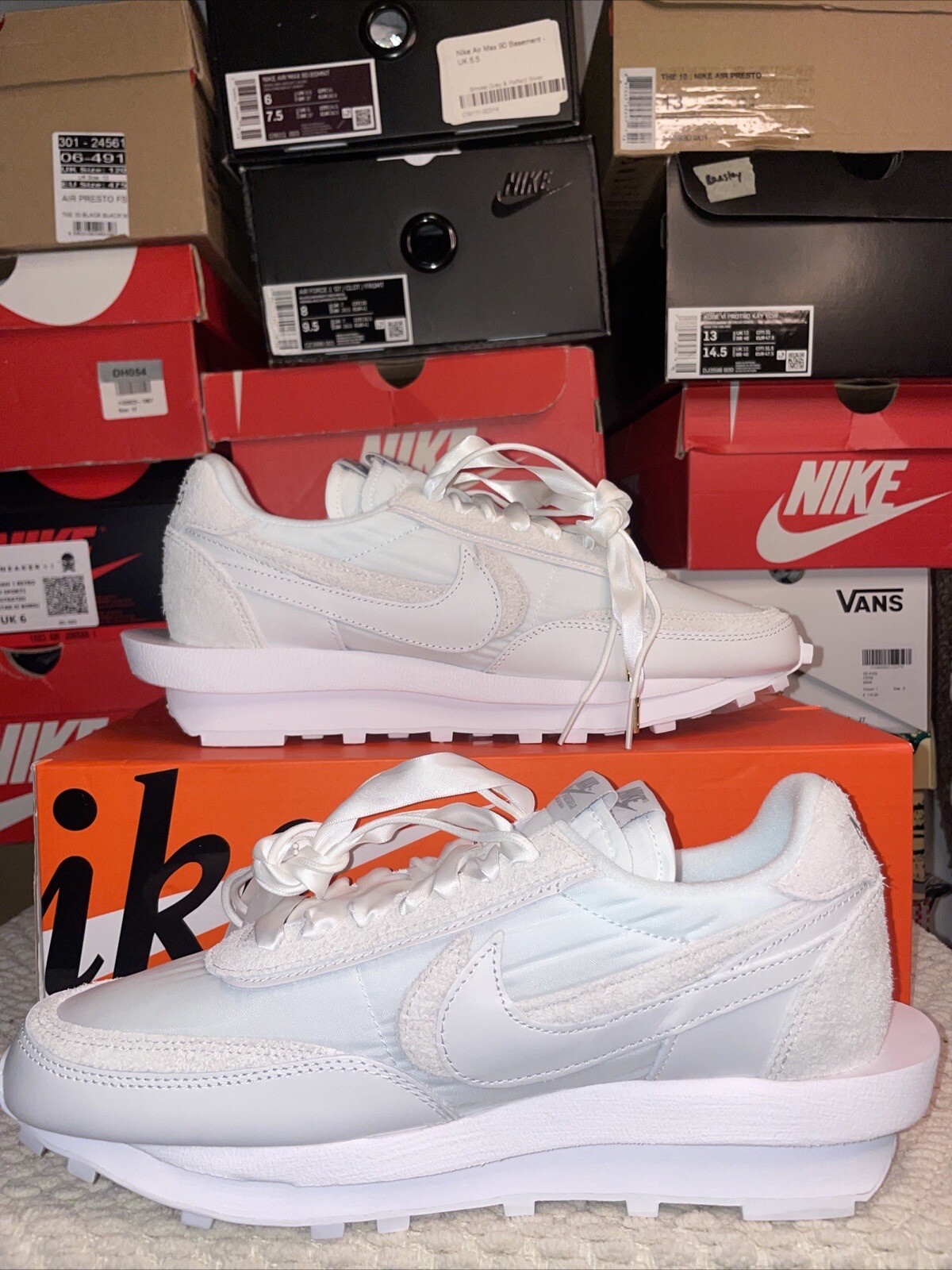 SACAI X NIKE Taglia UK 8 Nike LDWaffle x Sacai nylon bianco 2020