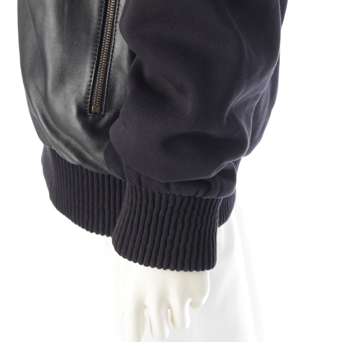 GIVENCHY Pelle di Agnello Finto Strato Zip Up Cappuccio Parker Giacche Bluson Top 13...