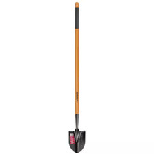 47 In. Digging Shovel W/ Grip Wood Handle Floral Carbon Steel Blade Long Lasting