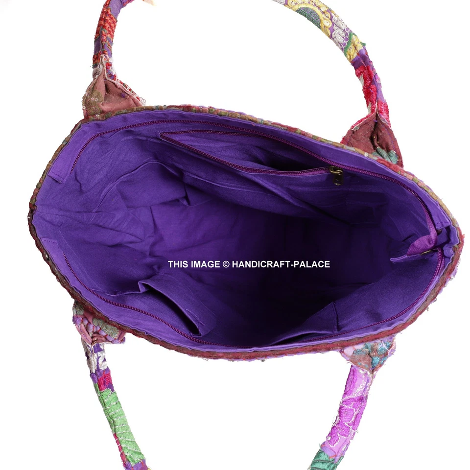 Bolso de hombro étnico bordado vintage hippie indio hecho a mano con retazos Foto 3 de 4