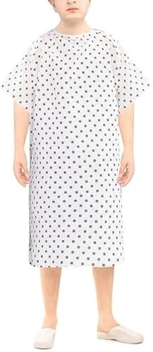 Unisex PATIENT GOWN NHS Wrap over Waist & Neck Tied Hospital Night dress - Picture 5 of 5