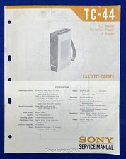 Original Sony Cassette-Corder Service Manual / TC-44