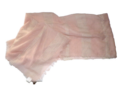 New Target Women's Scarf Pink white embroidery Fringe polyester 70X27'' Dr8