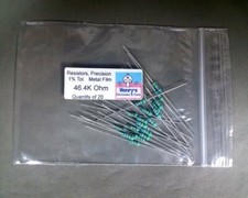 Resistors, Metal Film, 1/4 watt, 1 , axial lead, 46.4 KOhm - QTY of 20