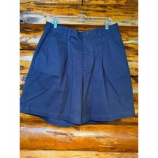 Lee Casuals Navy Double Pleated Shorts Size 18