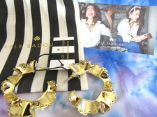 LELE SADOUGHI Authentic Scallop Ruffle Edged 14 kt Gold Plated Hoop Earrings NWT