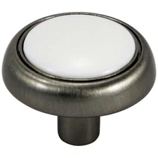 STG 1.18" Kitchen Cabinet Knob Handles w/Screw, Brushed Satin Nickel