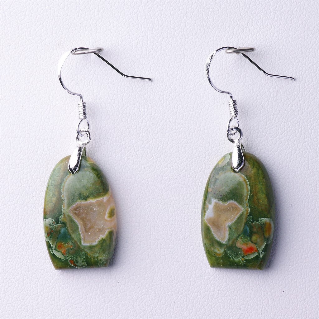 Rhyolite 21,69 ct bijoux d'oreilles en pierre naturelle femme référence A24-79E