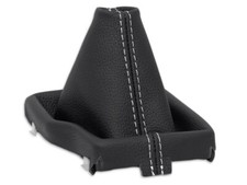 SCHALTMANSCHETTE FUR AUDI A6 C7 2011-2018 SCHALTSACK LEDER NAHT WEISS