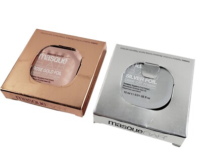 Lot Of 2 Masque Bar Silver Gold Foil Peel Off Mask - Pod - 0.51 Fluid Ounce Each