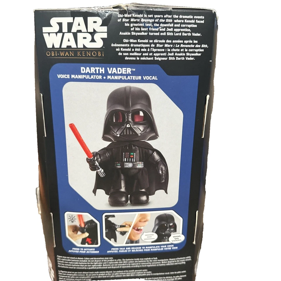 Manipulador de voz Star Wars Obi Wan Kenobi Darth Vader 11" ¡NUEVO EN CAJA! ¡Sable iluminado!! Foto 3 de 4