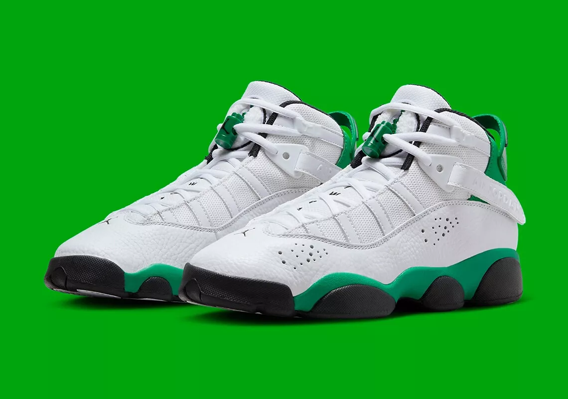 Nike Air Jordan 6 Rings Lucky Green White Black 322992-131 Men&