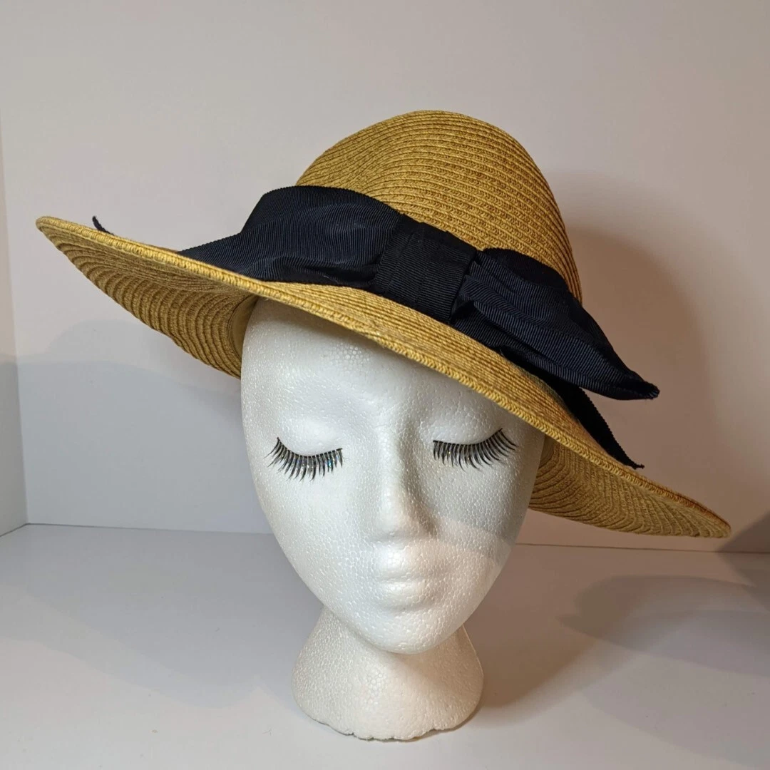 Toucan Hats NYC, Tan, S-M, 7, Wide Bow Sunhat, Beach Hat