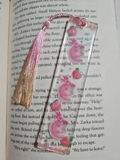 axolotl peach handmade resin bookmarks