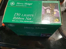 Christmas Lights GE Merry Midget 10ft X 8 In. 150 Multi Color Net Style Set