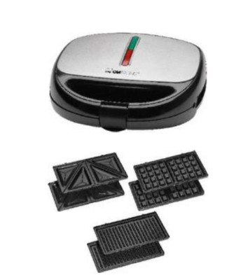 Clatronic Sandwichtoaster mit Wechselplatten 3 in 1