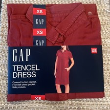 Gap Women’s Tencel Chili Oil Dress Size XS Side Pockets