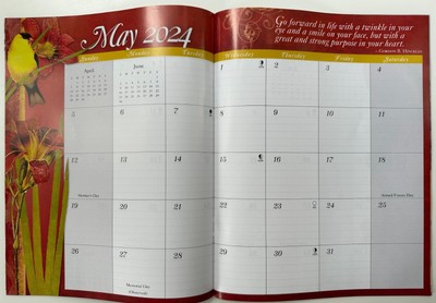 2024 Boys Town Monthly Planner Calendar - Thoughts Inspirations Elizabeth  Brownd | eBay