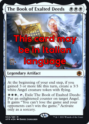 MTG THE BOOK OF EXALTED DEEDS FOIL ITALIAN EXC IL BOOK HEROISCHE UNTERNEHMEN AFR PRE