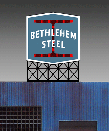 Miller Engineering 5281 HO/O Scale Bethlehem Steel Illuminated Sign - Picture 1 of 1