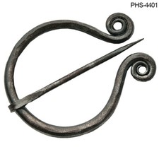 Medieval Celtic Cloak Pin - Hand Forged Iron Penannular Brooch