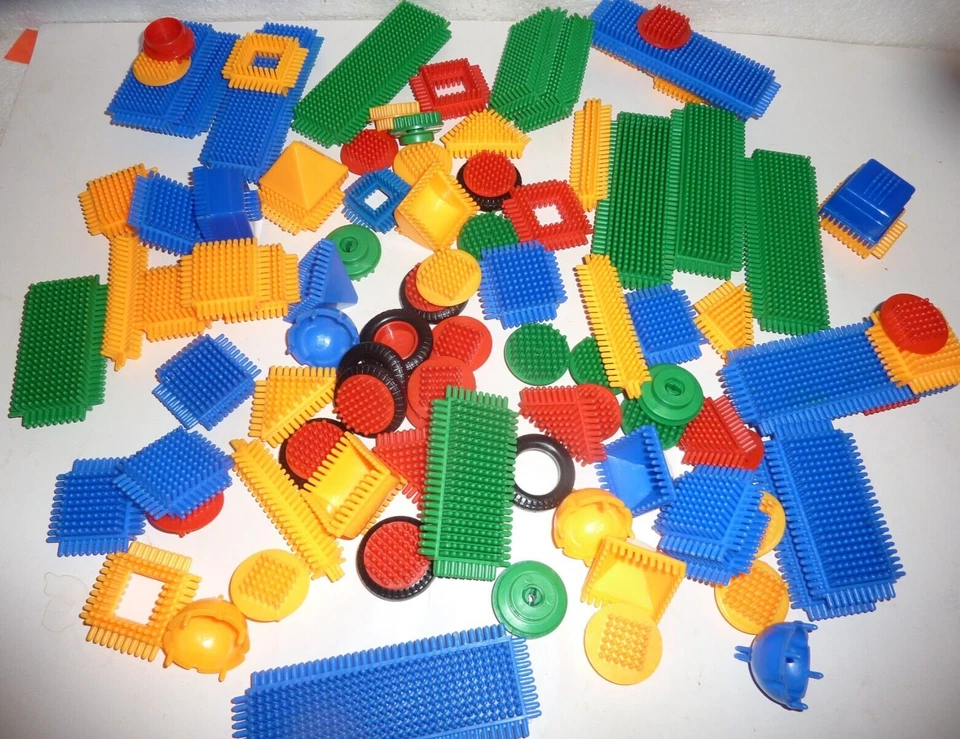 Bristle Building Blocks Lot of 93 Cubes Stackable Toys Multi Colored  Sensory - Image 2 of 2