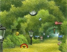 Dipinto olio Jacek-Yerka-Street-Of-Pocket-Jungle giardino paesaggio arte