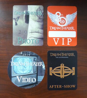 4x Dream Theater VIP / Photo / After-Show / Video Pass - Tour 2014