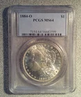 1884-O Morgan Silver Dollar PCGS MS64 (599)